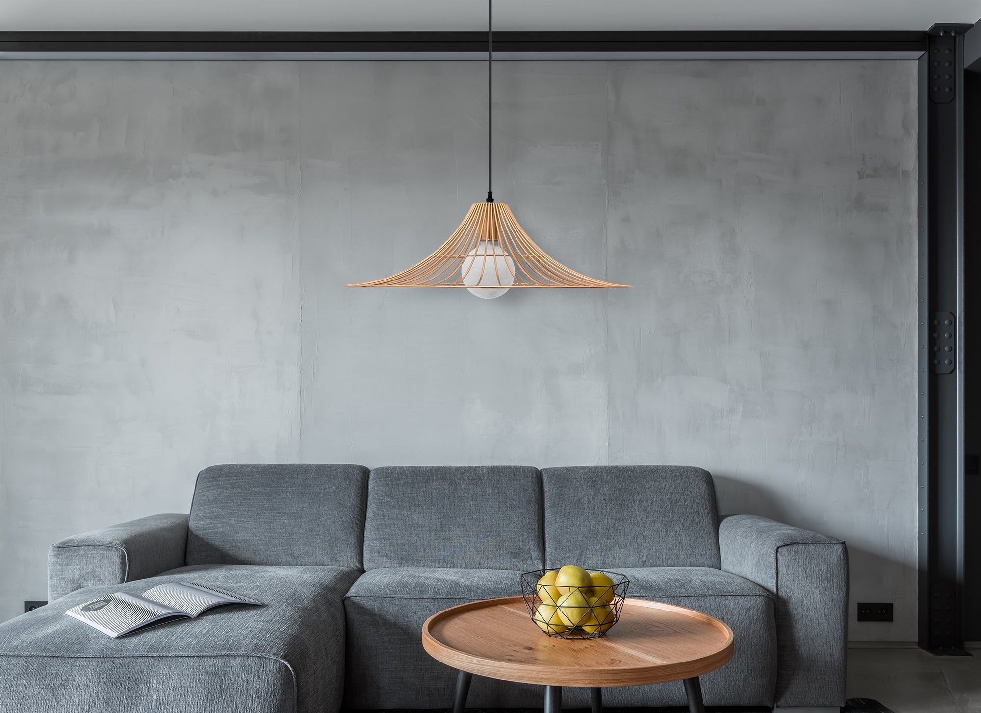 Lampa Sufitowa Wisząca Płaska Okrągła Loft  APP483-1CP Różowe Złoto  5