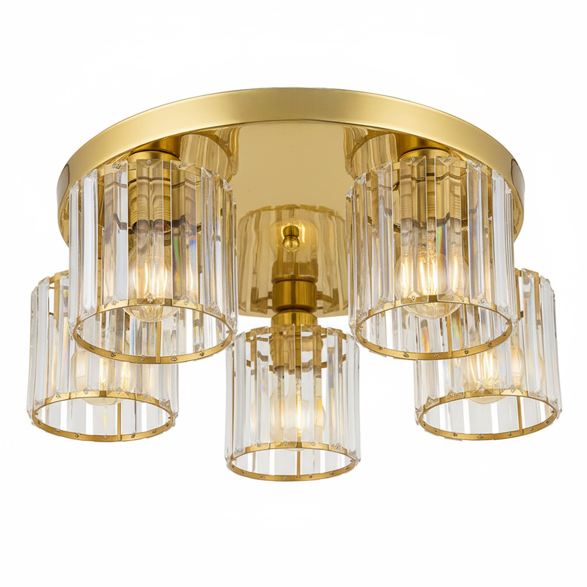 Lampa Sufitowa Kryształowa Ebt024-5c Złota  1