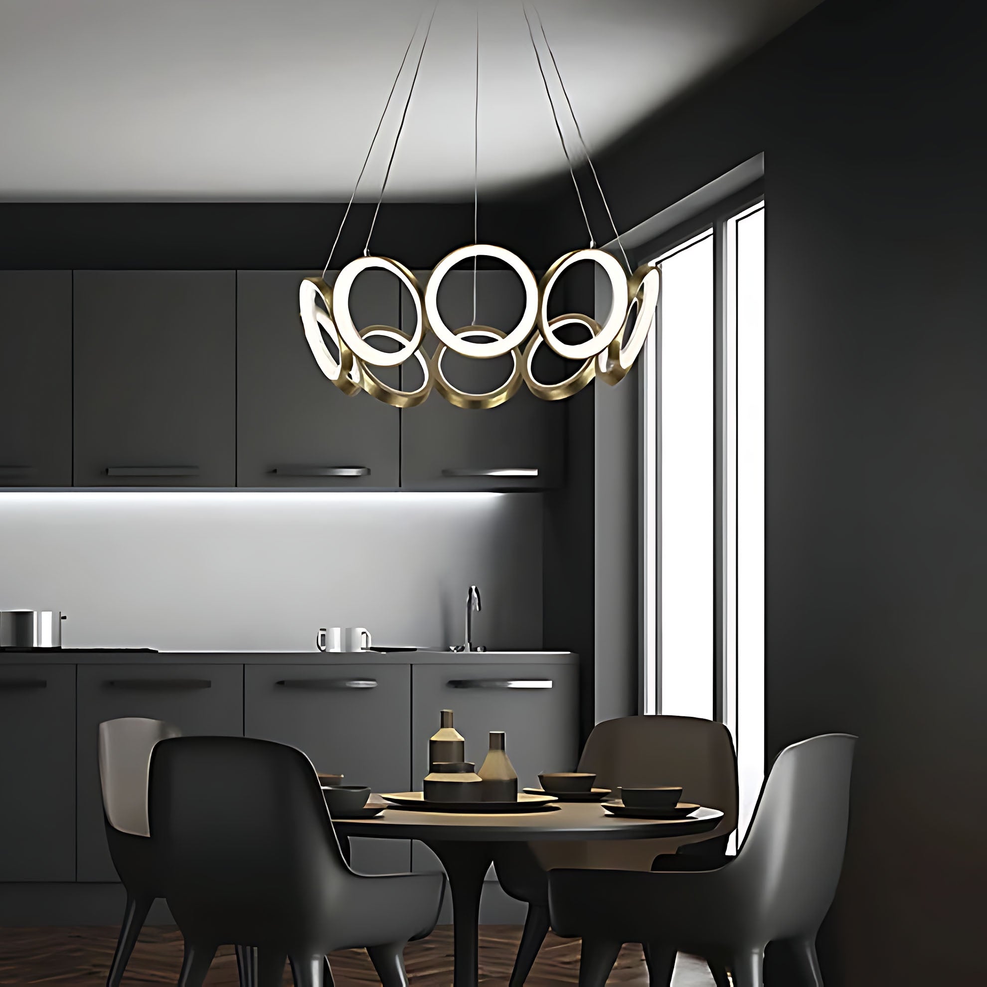 Lampa Wisząca Led App1800-cp Złota Szczotkowana  6