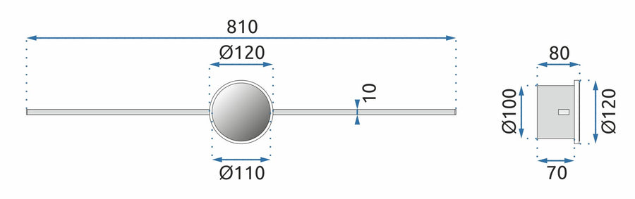 Kinkiet łazienkowy LED Round Gold 80cm APP844-1W