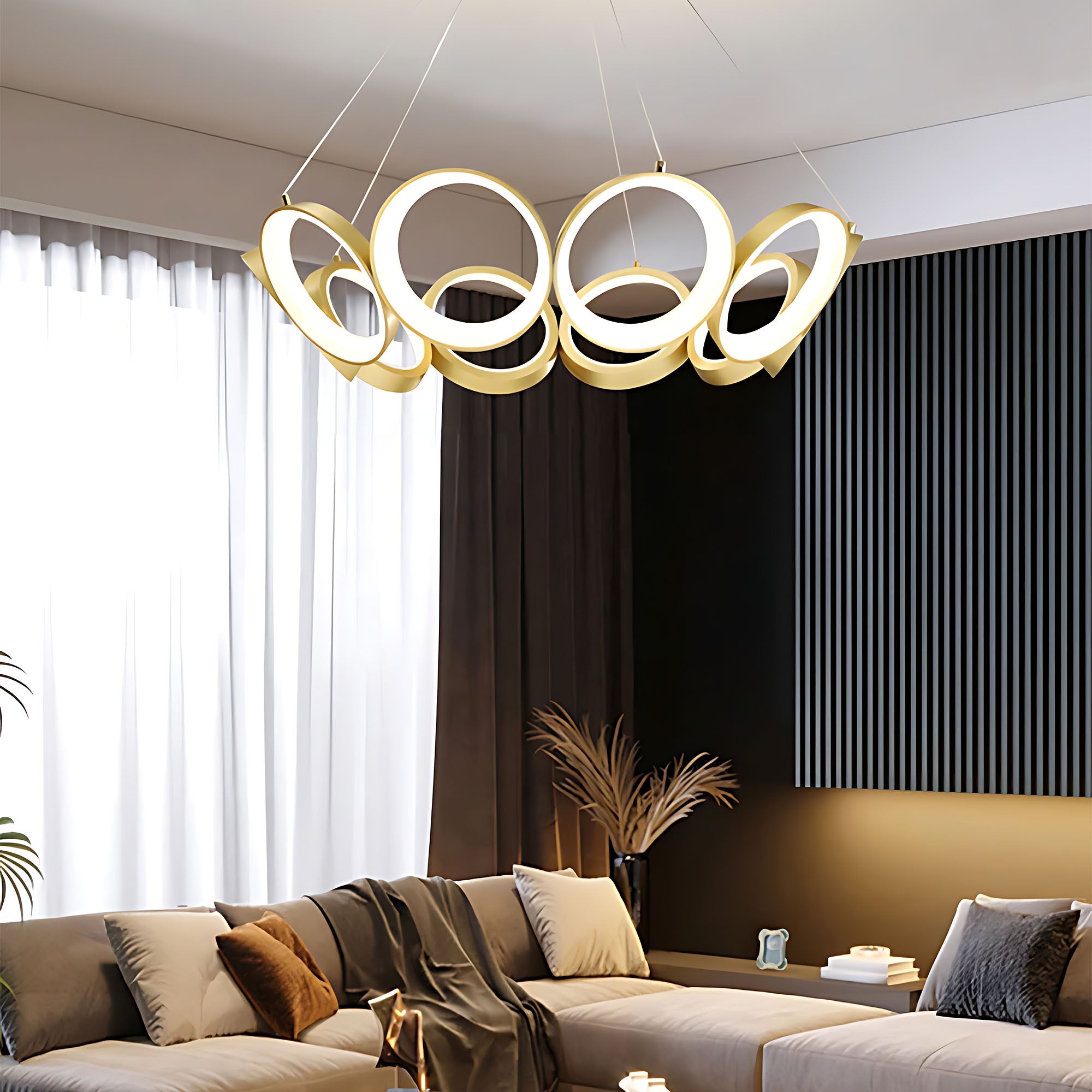 Lampa Wisząca Led App1800-cp Złota Szczotkowana  9