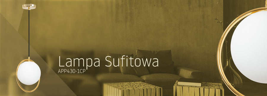 Lampa Sufitowa Wisząca Szklana Kula  APP430-1CP Biała