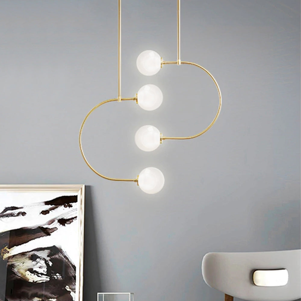 Lampa Wisząca Szklane Kule APP639-4CP Złota  4