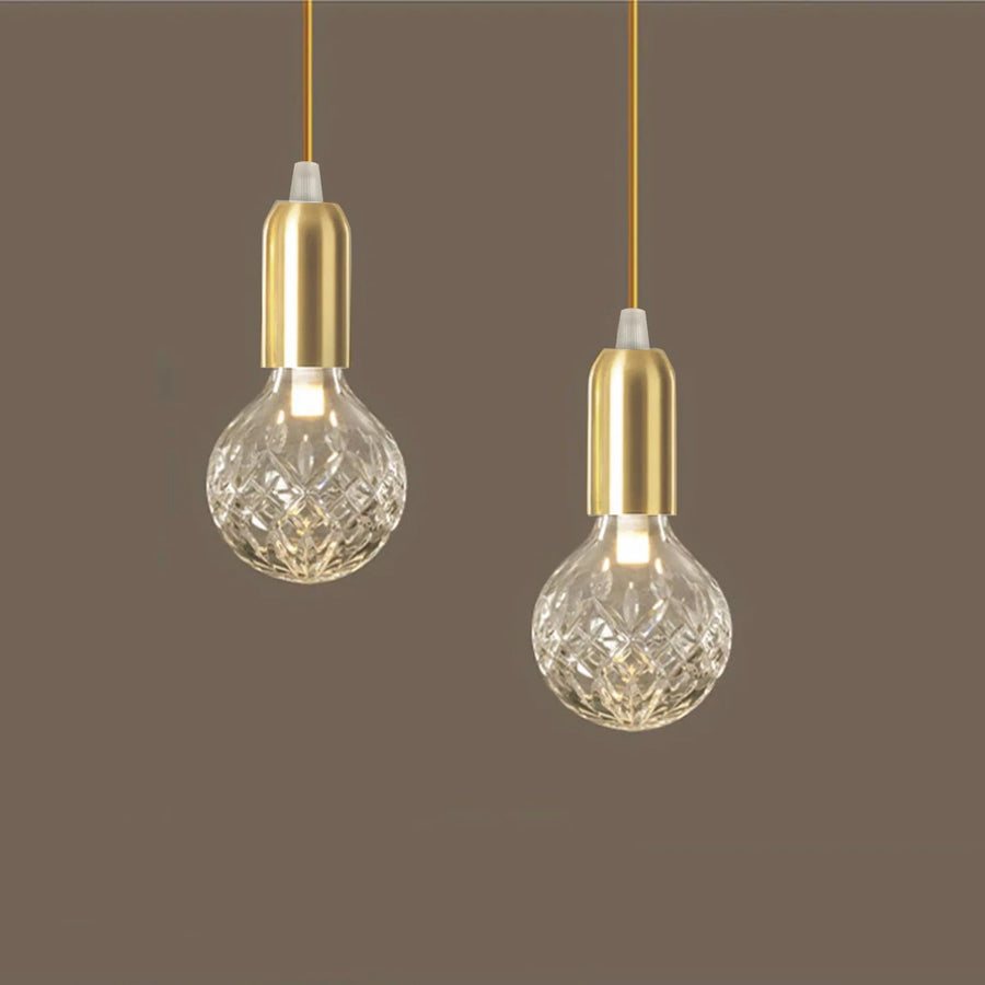 Lampa Sufitowa Wisząca Pojedyncza Retro APP649-1CP  Złota