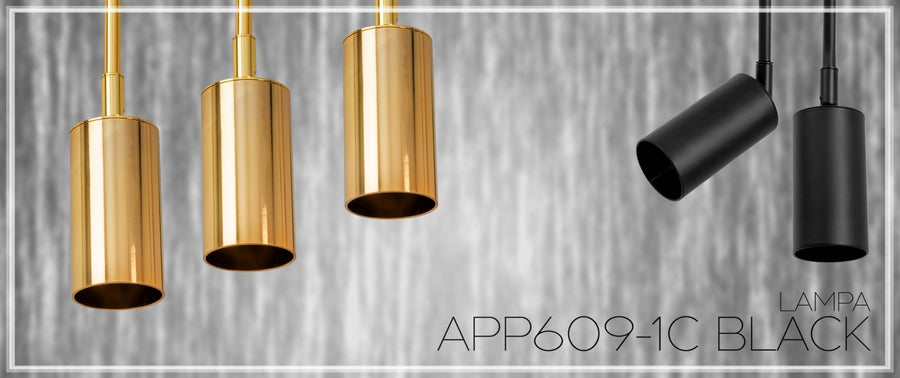 LAMPA SUFITOWA WISZĄCA APP609-1C Czarna