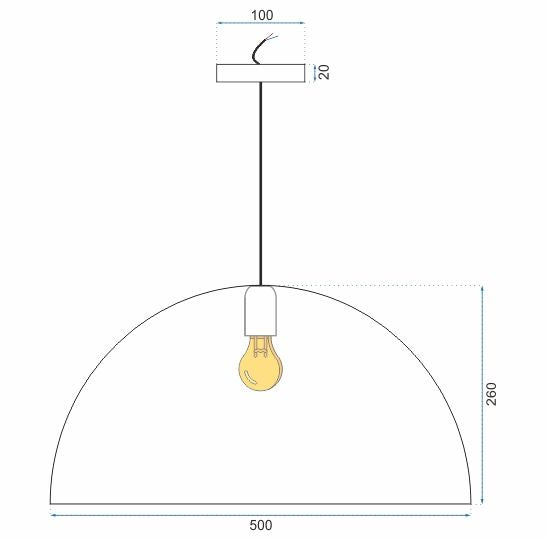 Lampa Sufitowa Wisząca Misa Metalowa 50cm APP379-1CP Czarna