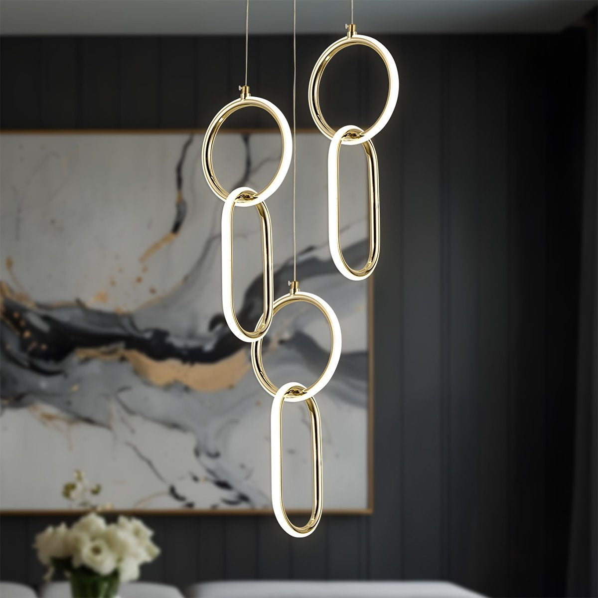 Lampa Wisząca Led G077-3cpr Złota  9