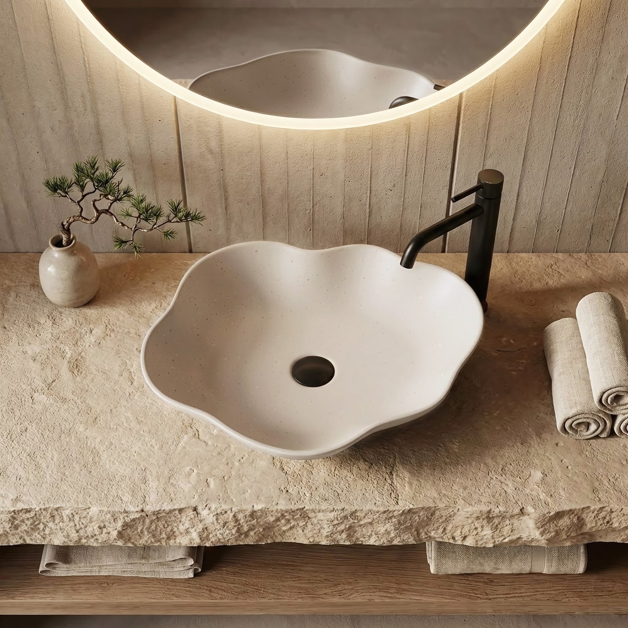 Umywalka nablatowa Rea Pearl Warm  4