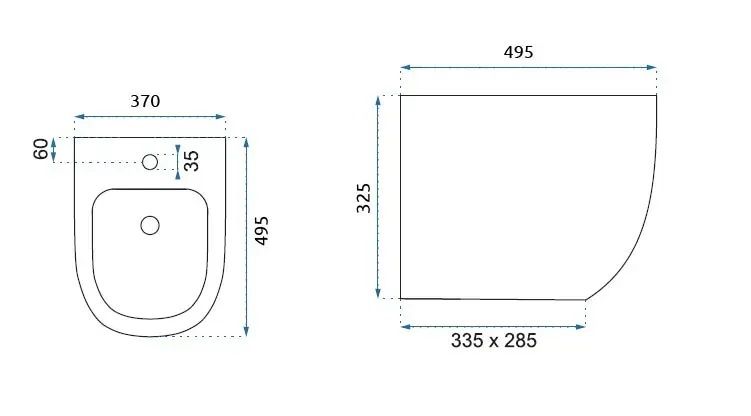 Zestaw Misa WC Carlo Mini Flat + Bidet Carlo Mini złoto biała