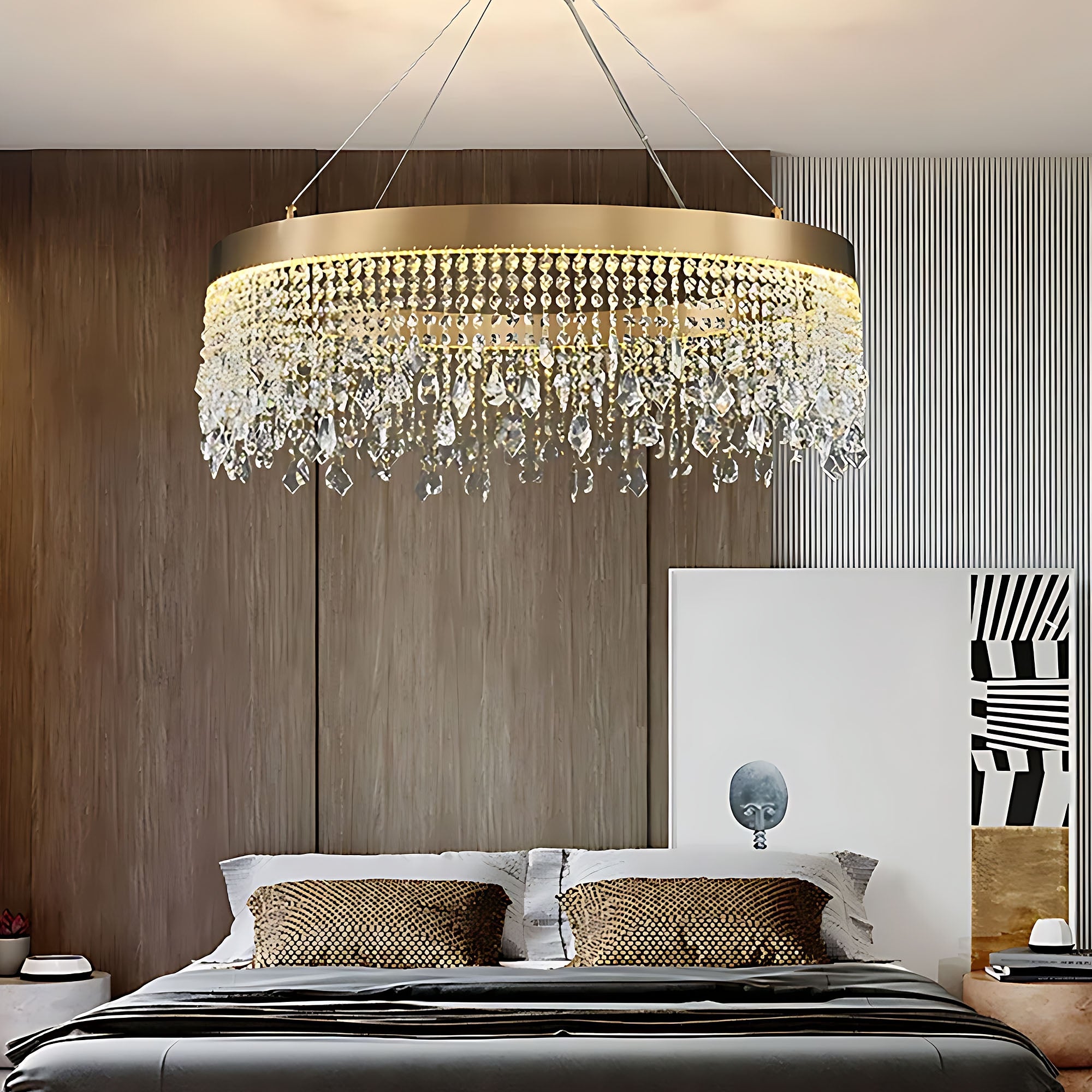 Lampa Sufitowa Wisząca Led APP1731-1CP Złota 60cm  12