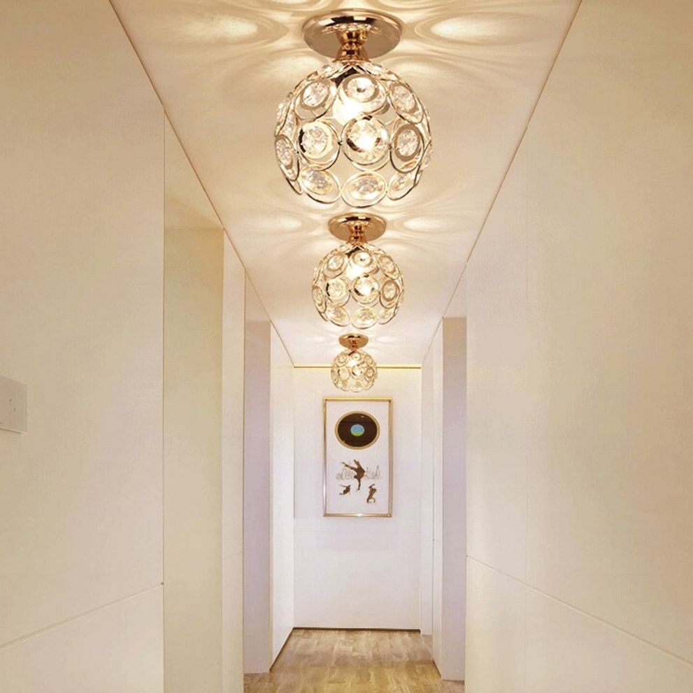 ELEGANCKA LAMPA SUFITOWA APP205-1C KRYSZTAŁ ZŁOTA