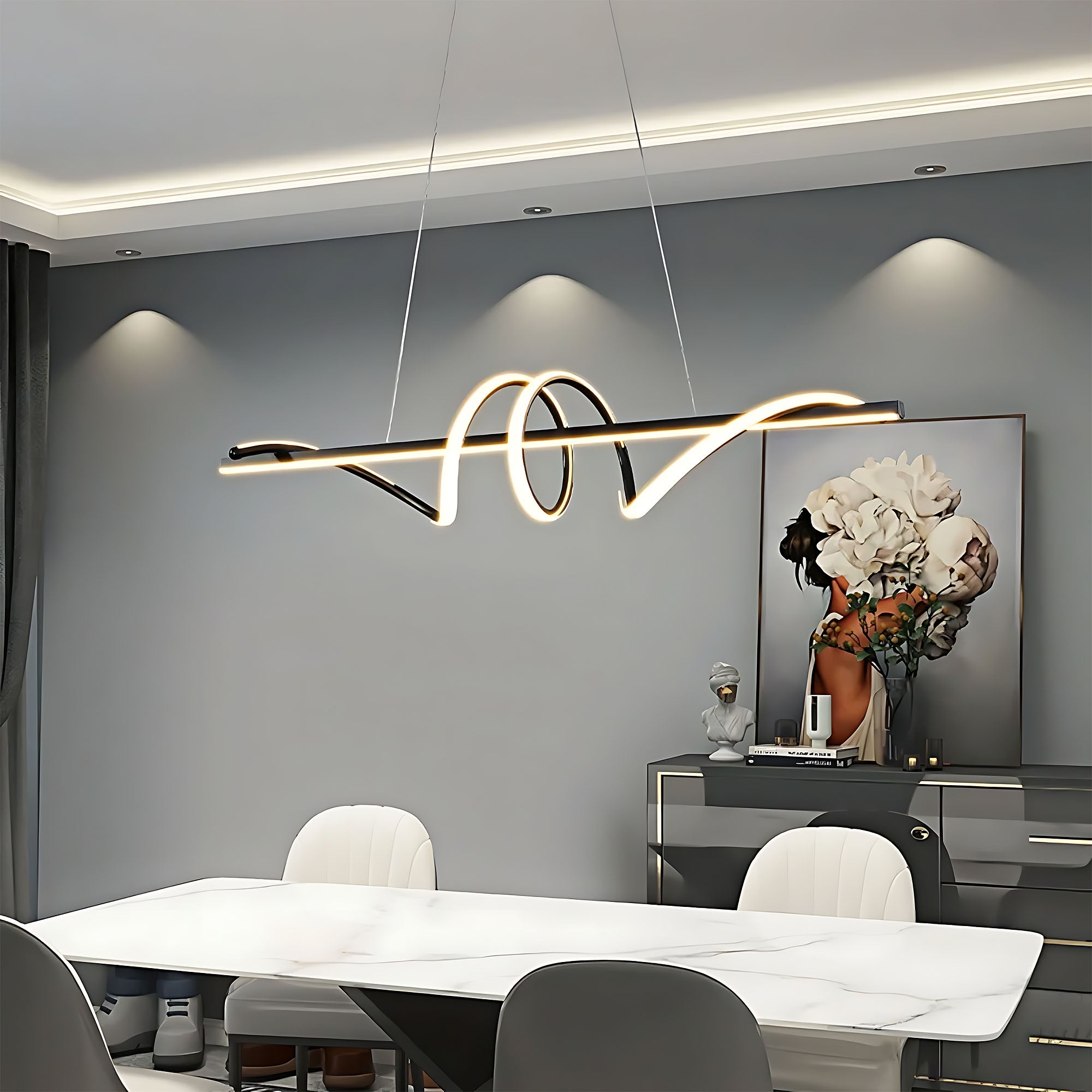 Lampa Wisząca Led Lhj023-cp 120 Cm Czarna  6