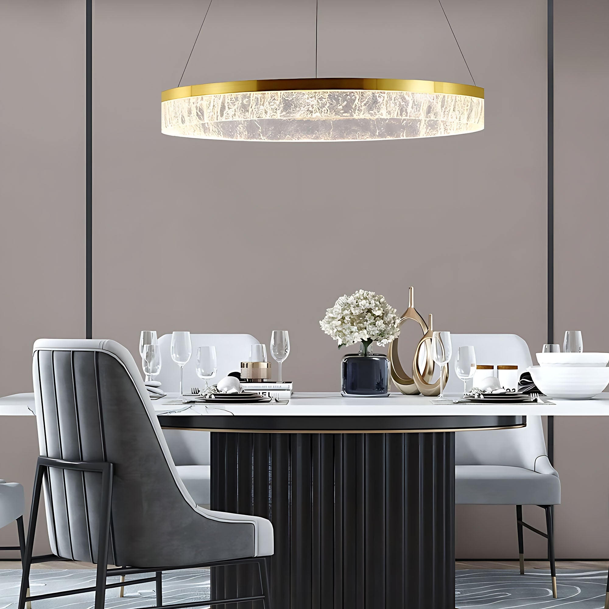 Lampa Wisząca Lhj047-cp 80 Cm Złota  5