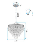 Lampa kryształowa wisząca APP1621-3CP Gold  7