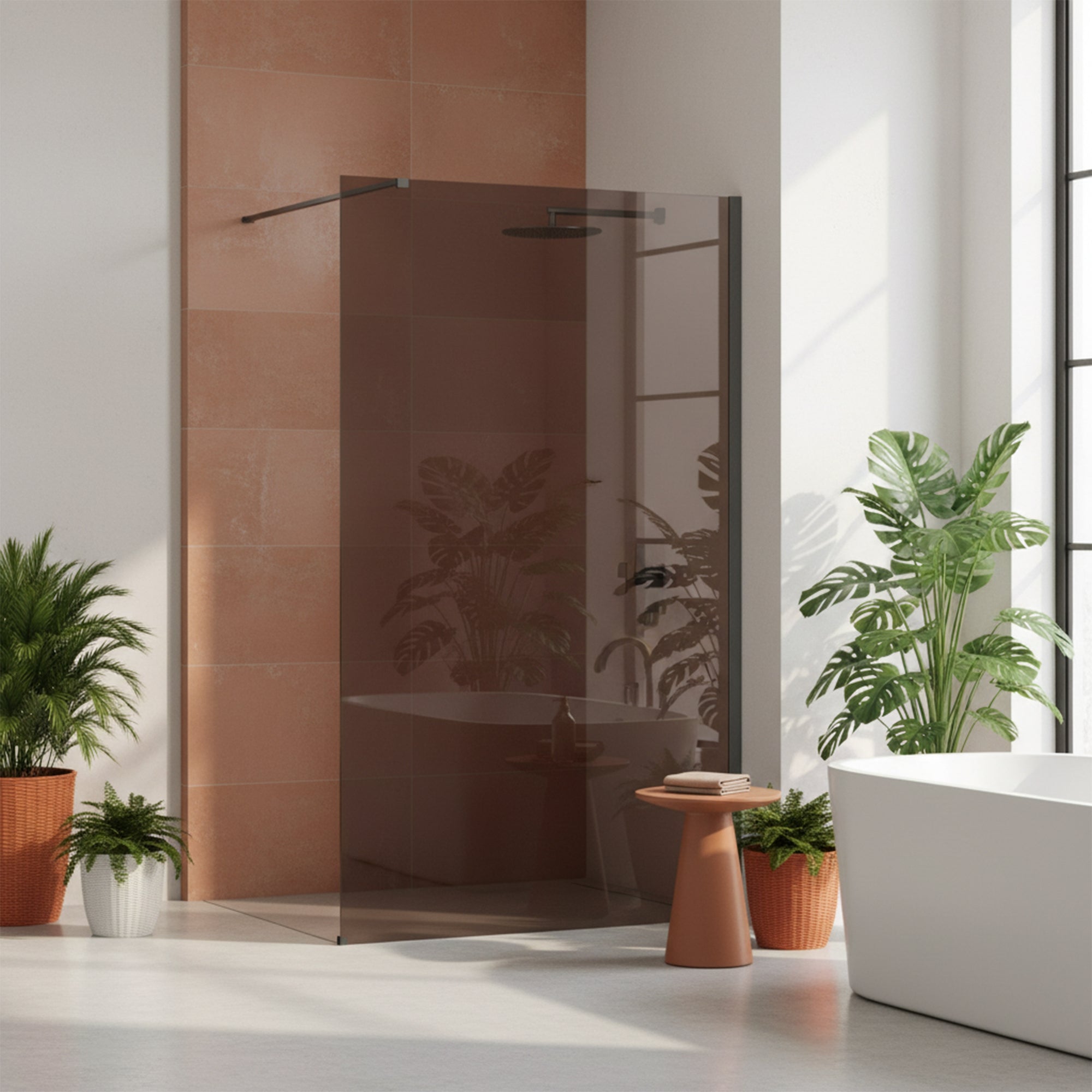 Kabina prysznicowa Walk-In Rea Flexi Brown / Tytan 130  5