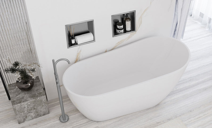 PÓŁKA WNĘKOWA ŁAZIENKOWA 30x30 stal szczotkowana