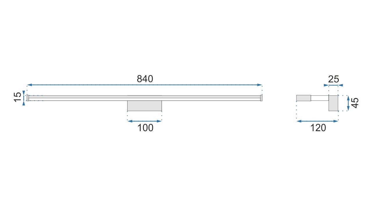 LAMPA KINKIET ŁAZIENKOWY LED NAD LUSTRO 18W 90CM APP371-1W CHROM
