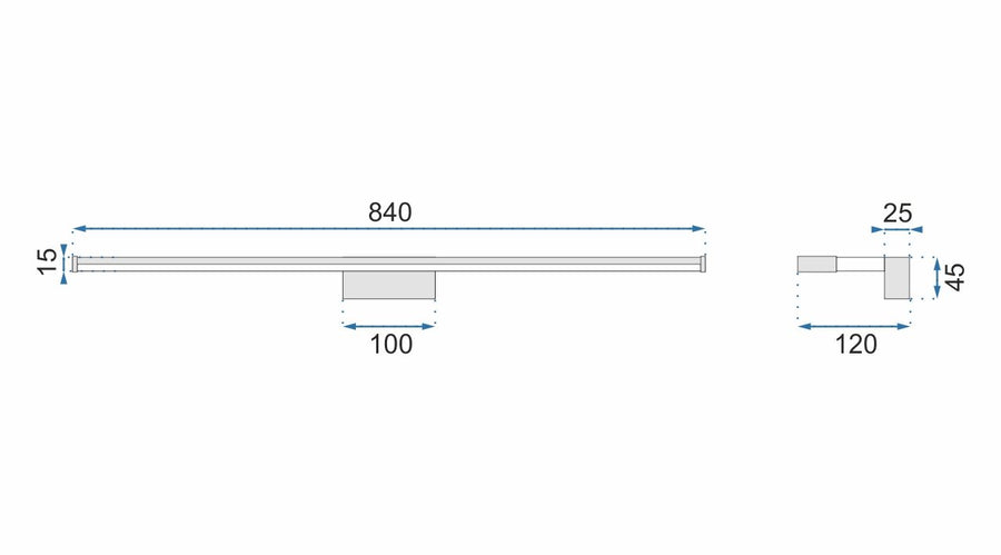 LAMPA KINKIET ŁAZIENKOWY LED NAD LUSTRO 18W 90CM APP371-1W CHROM