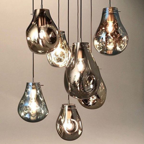 Lampa Sufitowa Wisząca Szklana APP327-1CP NIEBIESKA