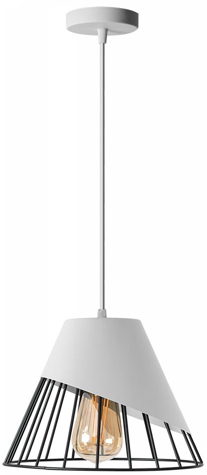 LAMPA SUFITOWA WISZĄCA KLOSZ METAL APP228-1CP BIAŁA