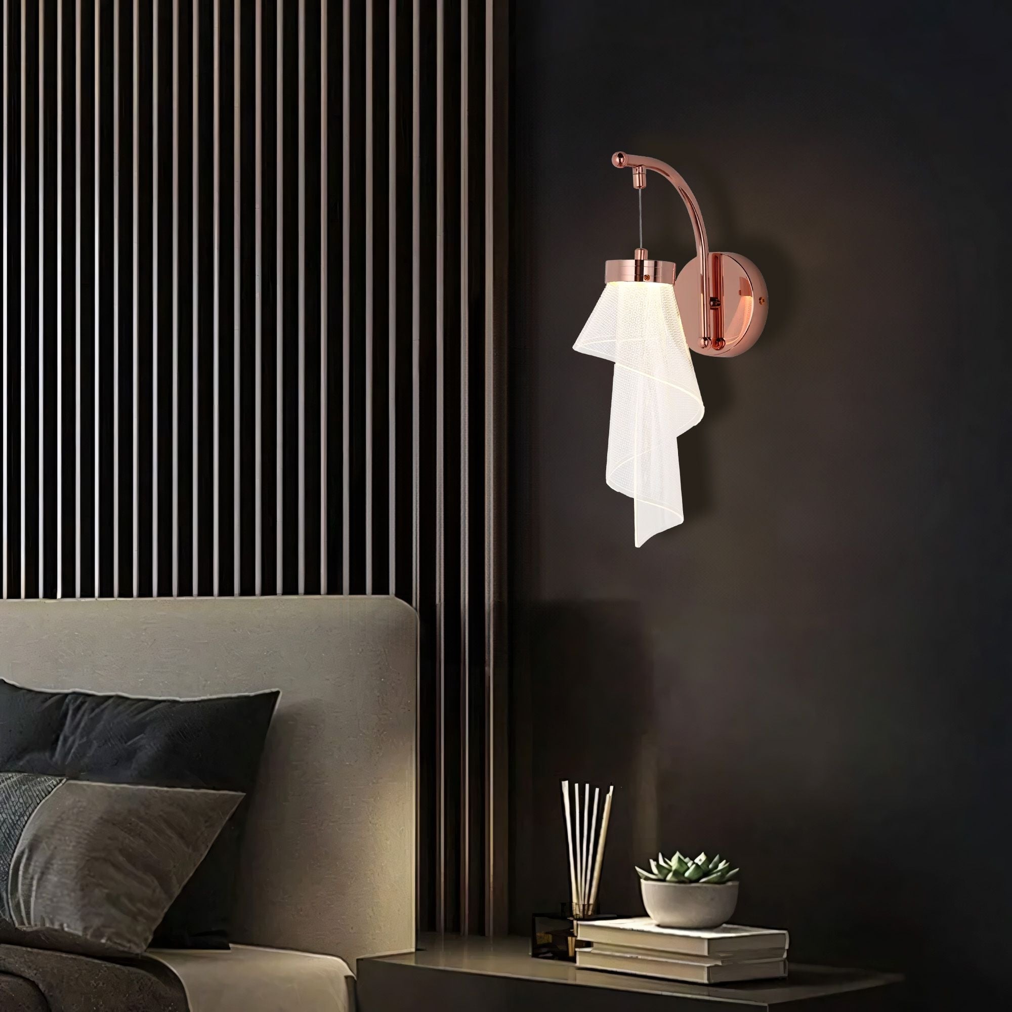 Lampa Ścienna Kinkiet APP1766-1W Różowe Złoto  6