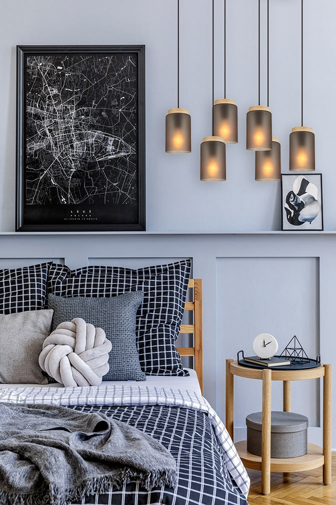 Lampa Sufitowa Wisząca APP1813-6CP Frosted Grey  6