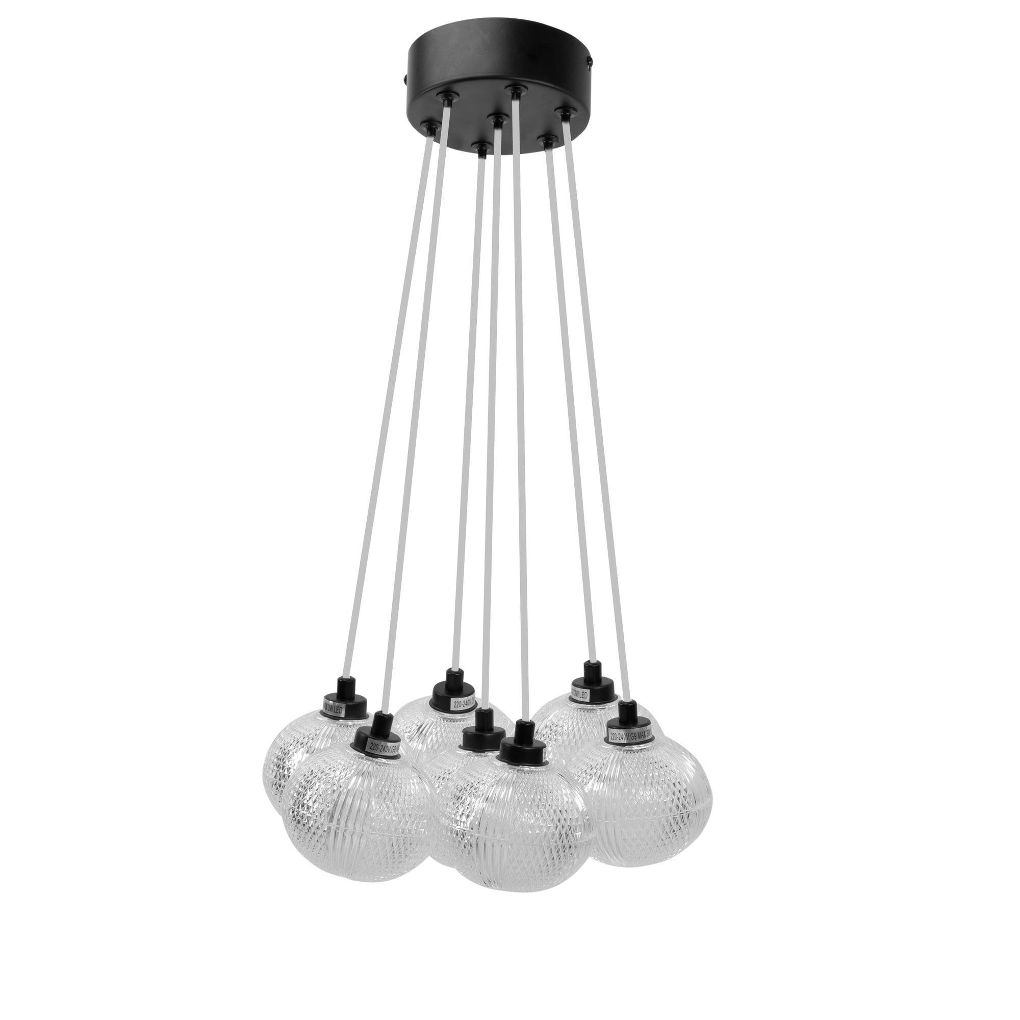 Lampa Sufitowa Ms020-7cp Czarna  1