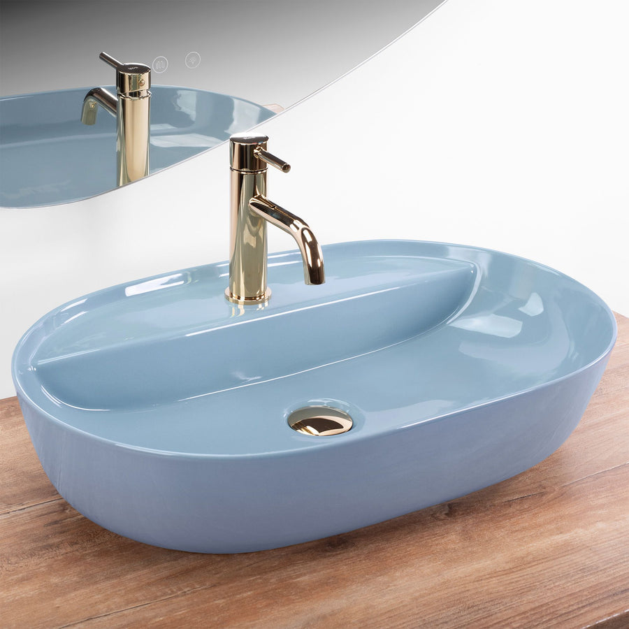 Umywalka REA Aura 61 L.Blue Shiny  2