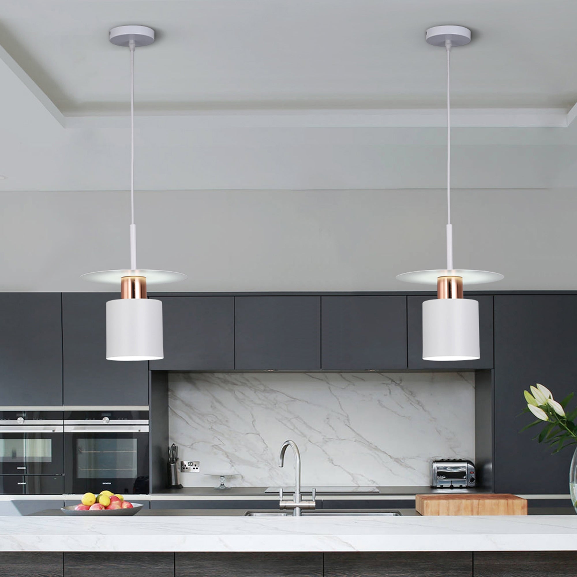 Lampa Wisząca APP1146-1CP Biało Różowe Złoto  8