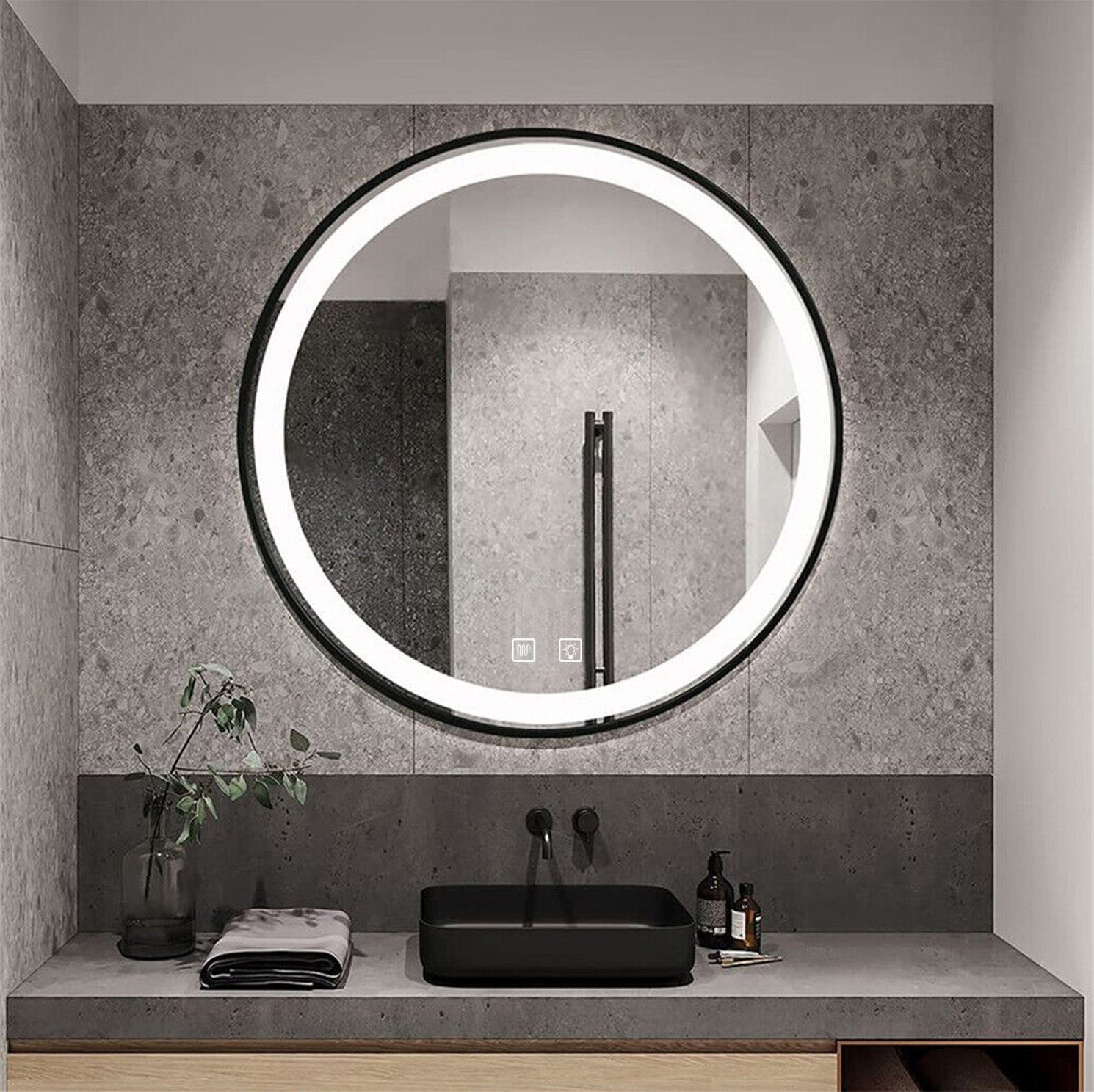 Lustro Ścienne Led 50cm Mmj Black  4