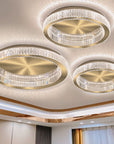 Lampa Kryształowa Plafon App1724-c 60cm Złota Szczotkowana  6