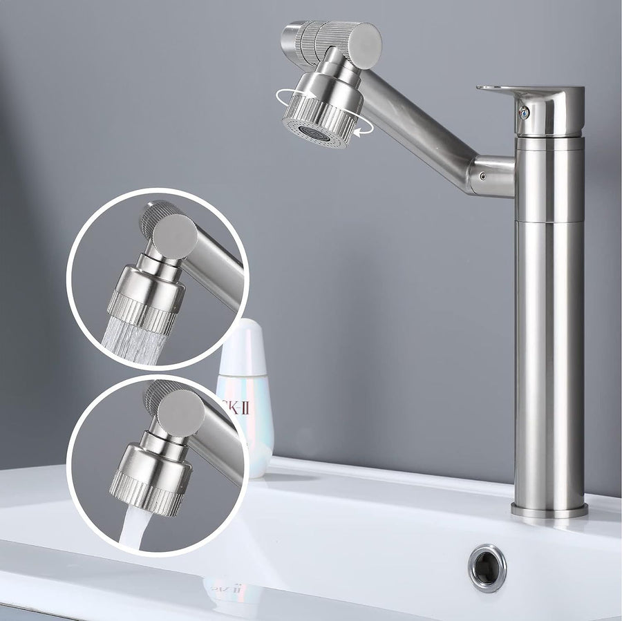 Bateria Umywalkowa REA PACO Wysoka Nikiel Szczotkowany INOX