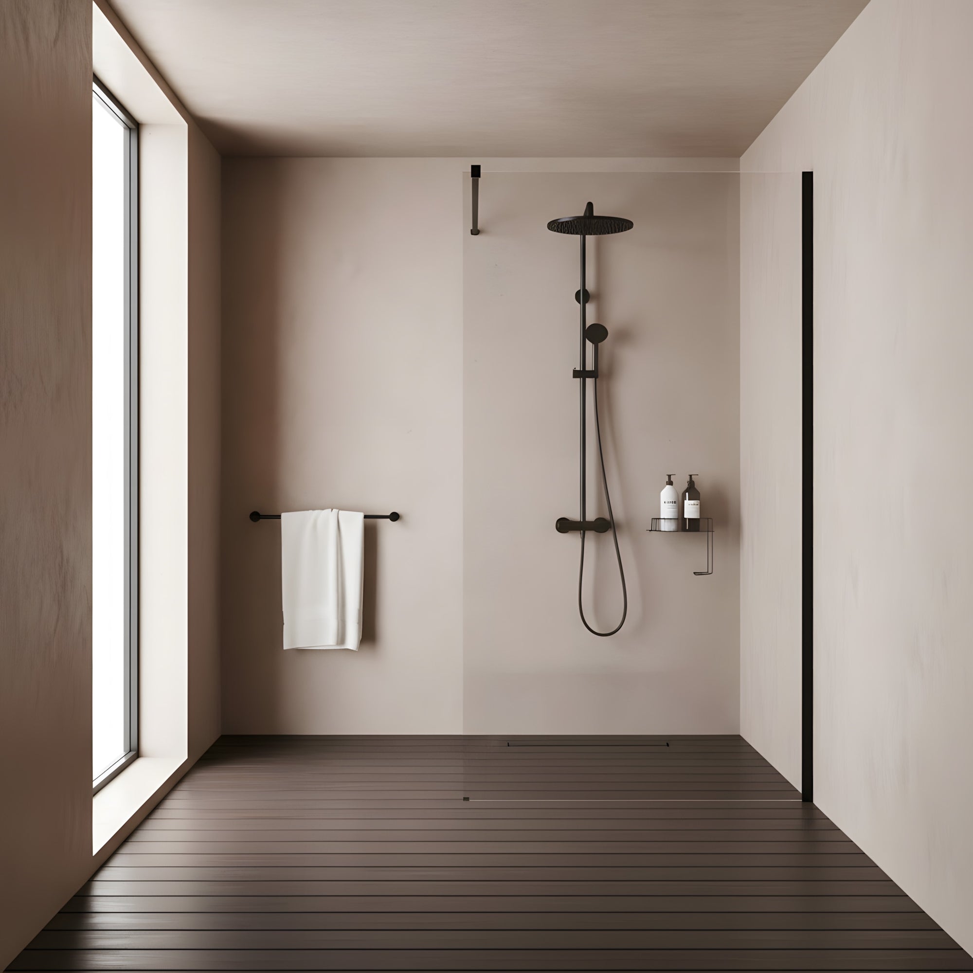 Kabina Prysznicowa Walk-in Rea Flexi Transparent / Black 90  2