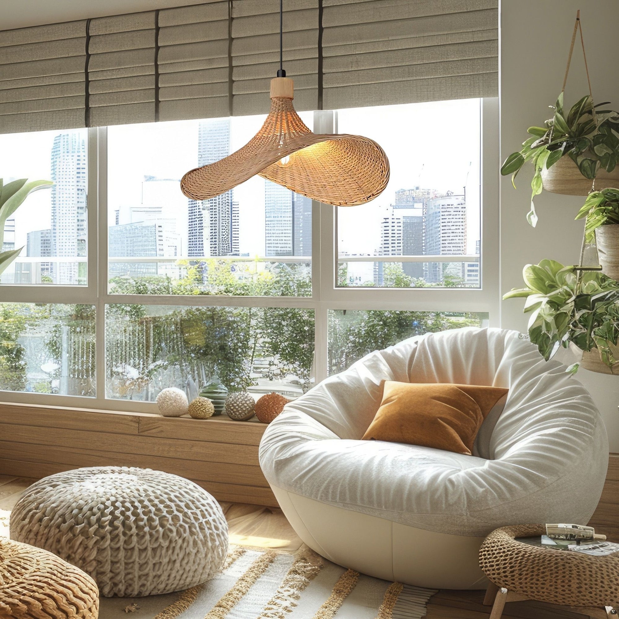 Lampa Wisząca Bambusowa APP1642-1CP 30cm  14