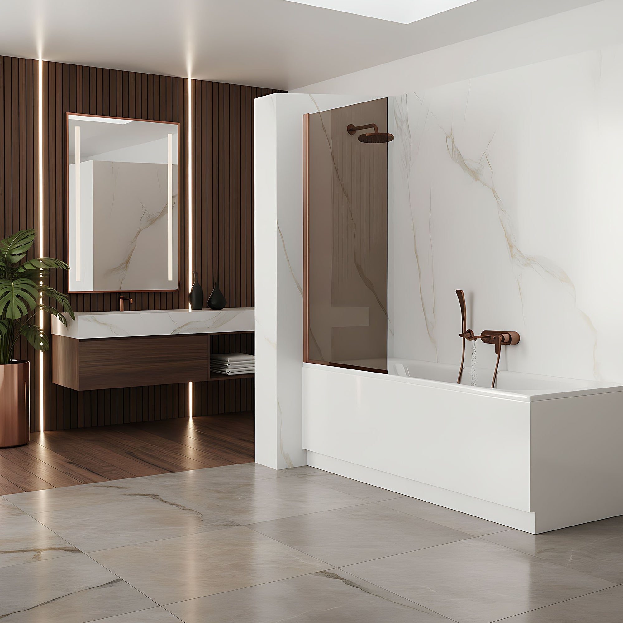 Parawan Rea Elegant Miedź Szczotkowana 70 Nawannowy  9