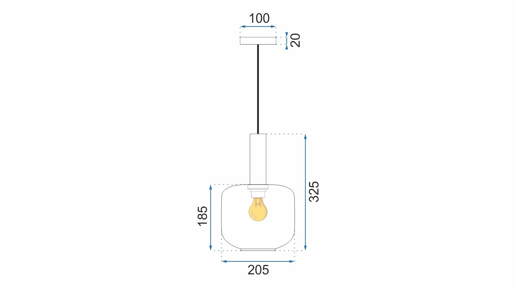 Lampa Sufitowa Wisząca Szklana APP462-1CP Zielona