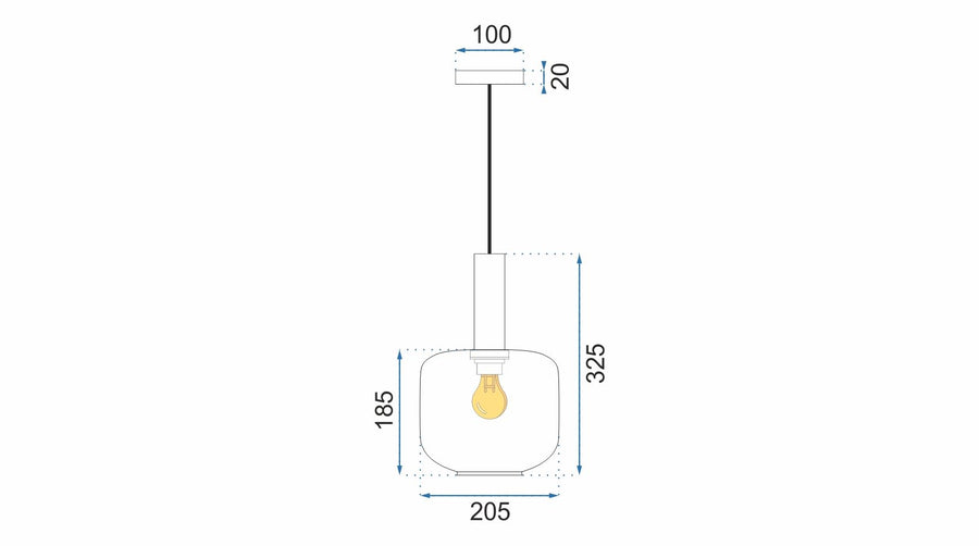 Lampa Sufitowa Wisząca Szklana APP462-1CP Zielona
