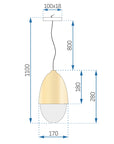 Lampa Sufitowa Wisząca Orzeszek Metal Wood Boho APP952-1CP  6