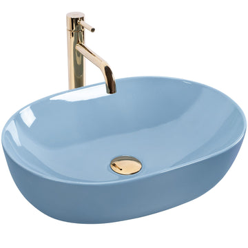 Umywalka nablatowa Rea LISA L.BLUE SHINY  1