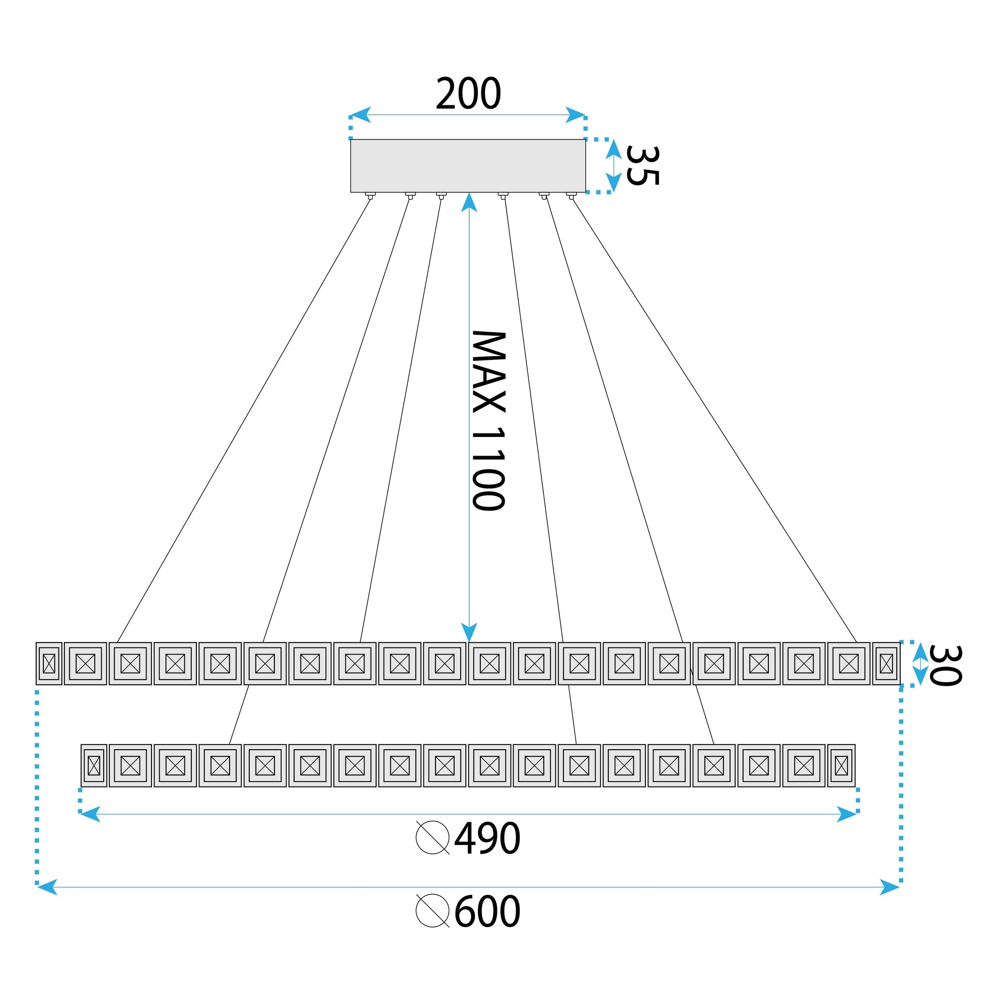 Lampa Wisząca Led Ms011-cp Różowe Złoto 59cm  5
