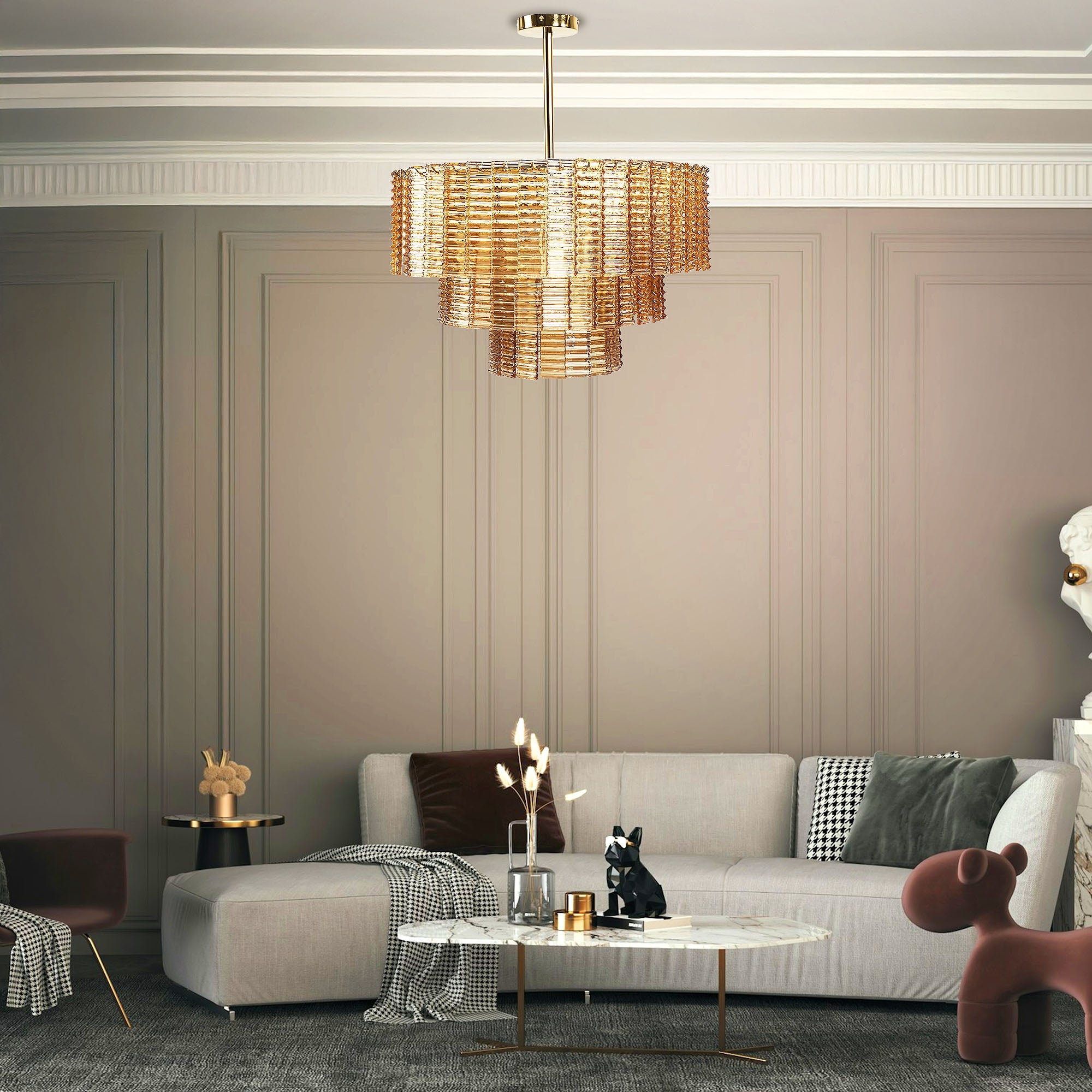 Lampa Sufitowa Wisząca APP1677-8CP Brązowa  7
