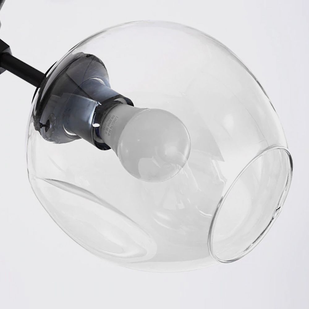 Lampa Wisząca Szklane Kule 5 Ramion APP504-5C Czarna