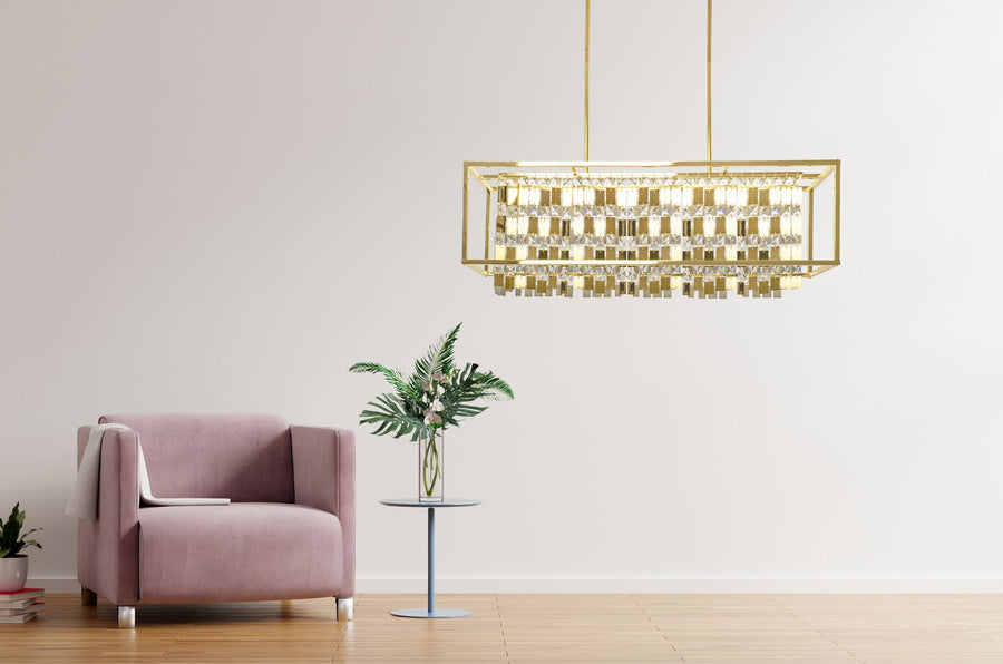 LAMPA KRYSZTAŁOWA WISZĄCA APP1113-4CP ZŁOTA