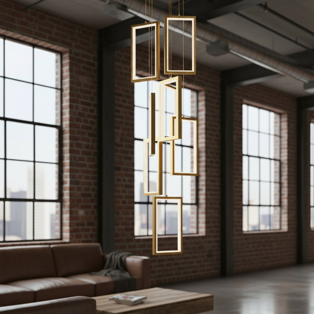 Lampa Sufitowa Wisząca Led Lhj090-7cp Złota  5