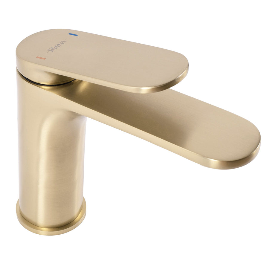 Bateria Umywalkowa REA Marco Brush Gold Złota Szczotkowana Niska
