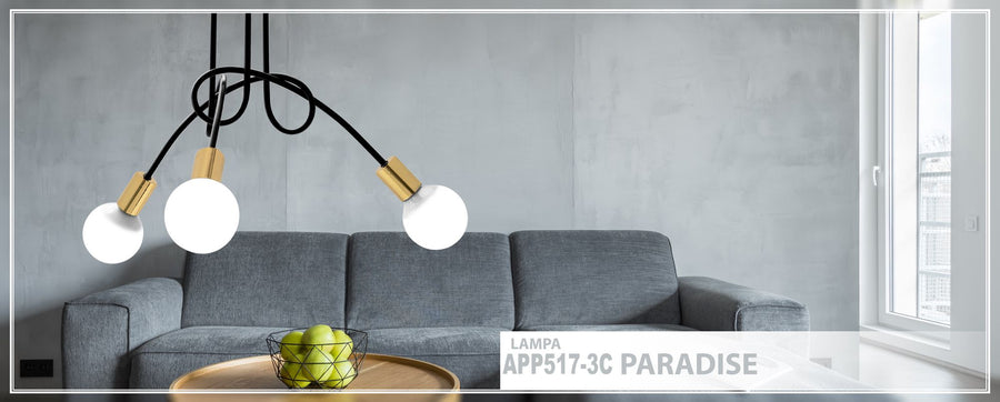 Lampa Paradise 3  APP517-3C Czarna