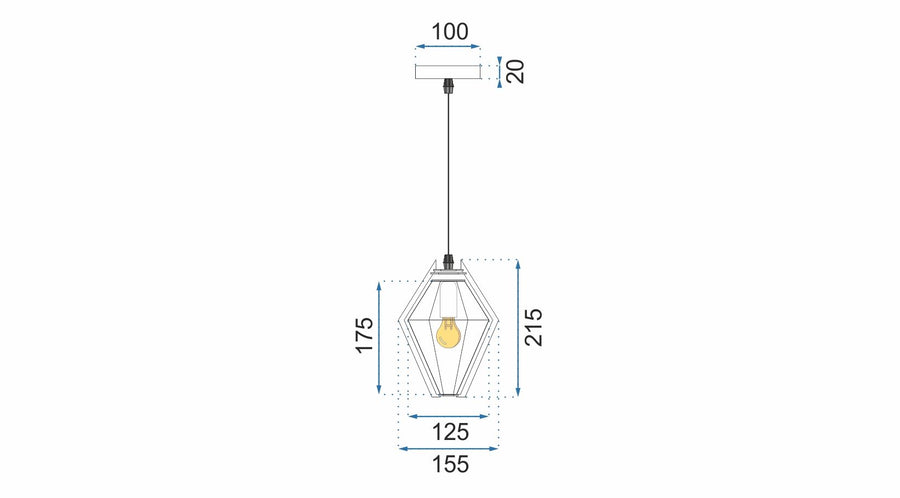 Lampa Sufitowa Wisząca Diament APP450-1CP Koralowa