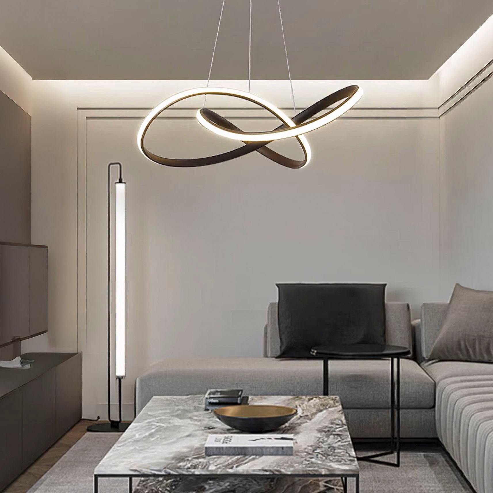 Lampa Sufitowa Wisząca Led G006-cp Czarna + Pilot  7