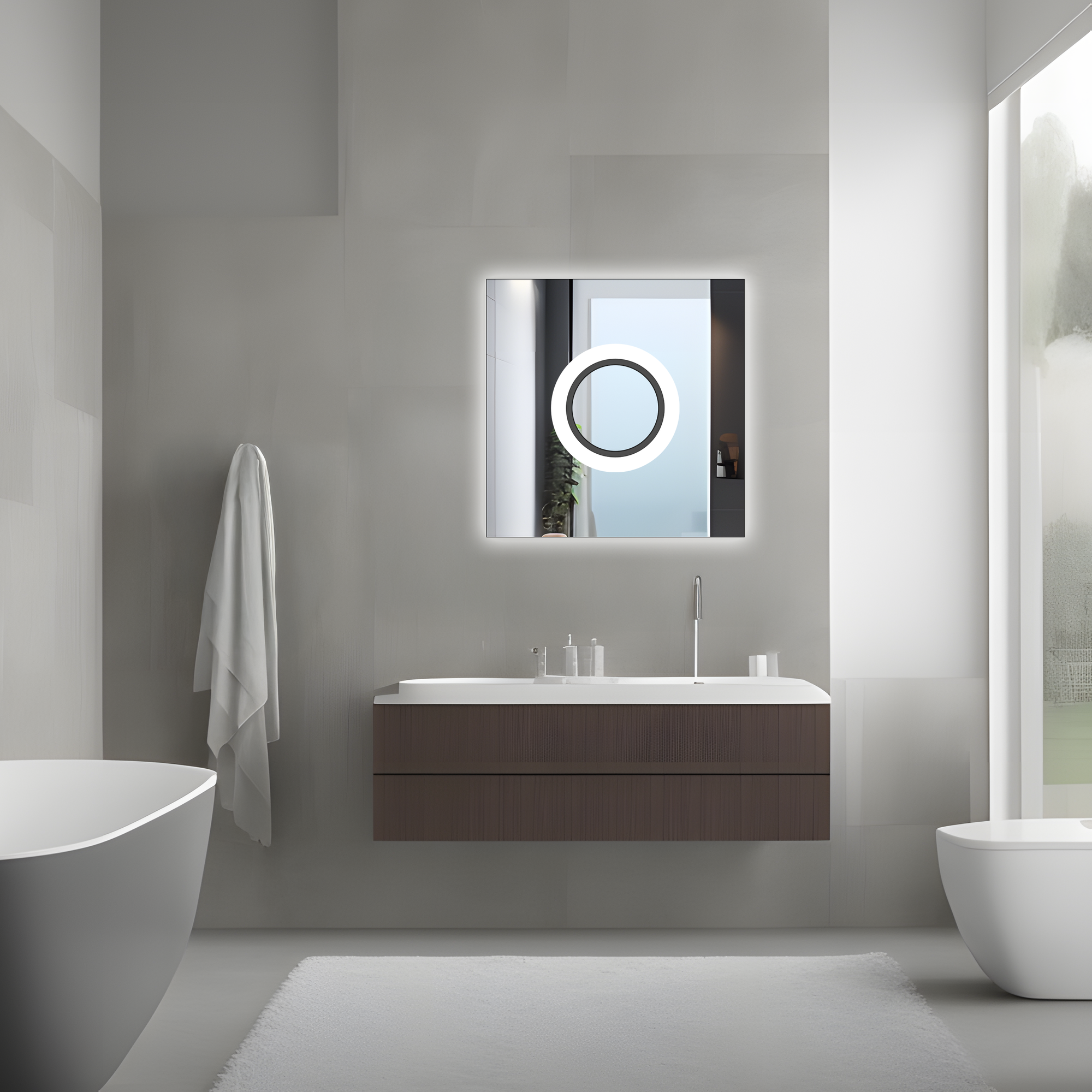 Lustro Ścienne Led 60x60 Yh-bl-12  2