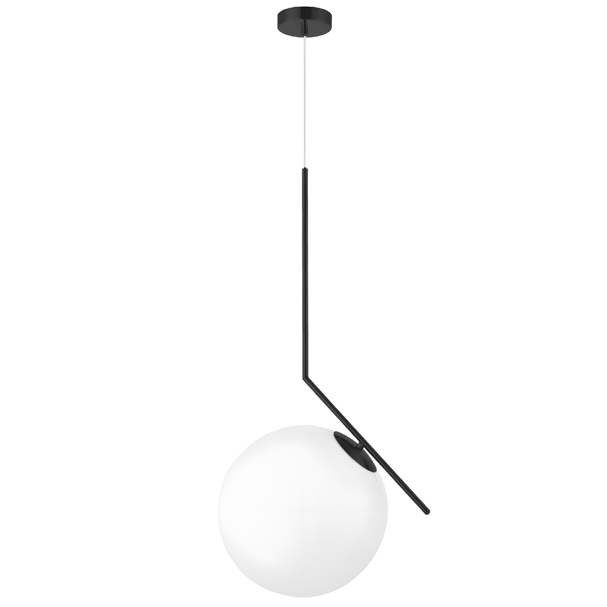 Lampa Sufitowa Wisząca Szklana Kula  G107-1W Czarna Biała  11